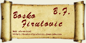 Boško Firulović vizit kartica